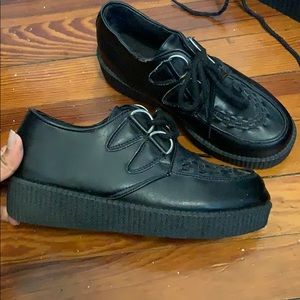 Black Leather Creepers